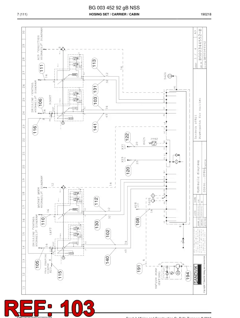 59044617a 590 446 17a Hose Assembly, Hydraulic - Sandvik Technical Drawing
