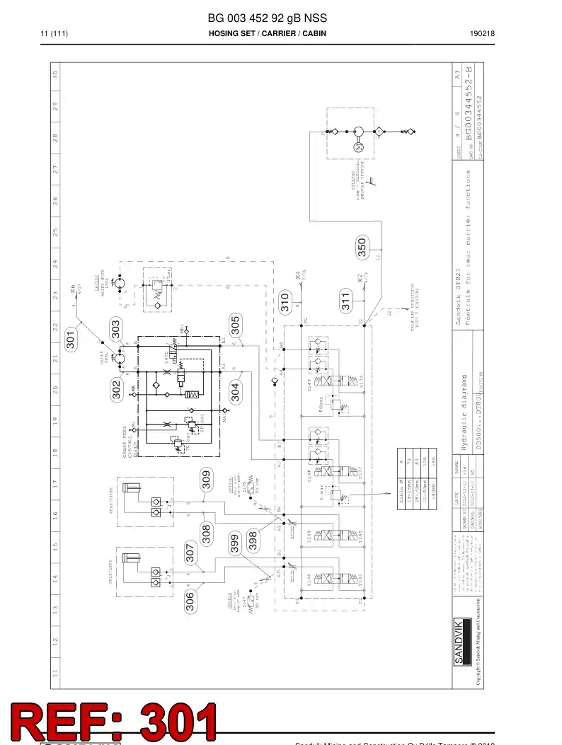 59044769c 590 447 69c Hose Assembly, Hydraulic - Sandvik Technical Drawing