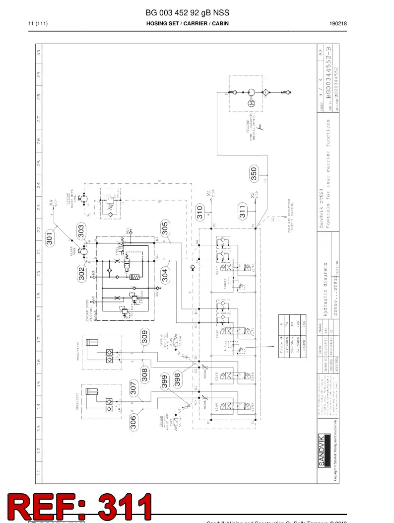 59044771a 590 447 71a Hose Assembly, Hydraulic - Sandvik Technical Drawing