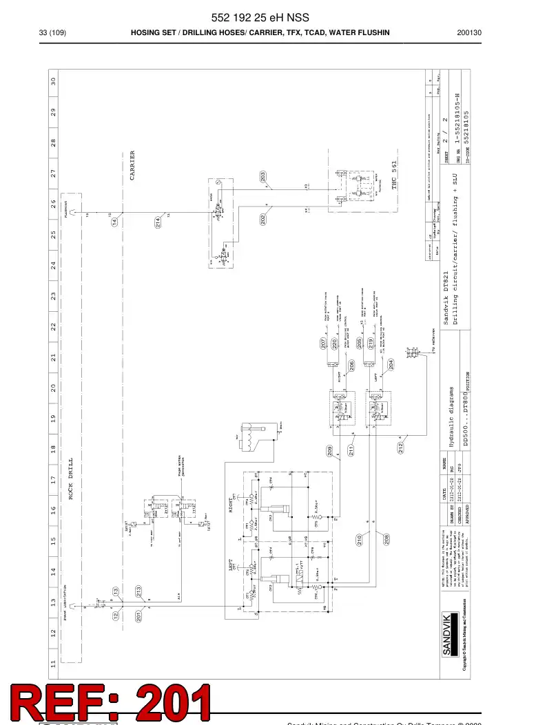 59044795c 590 447 95c Hose Assembly, Hydraulic - Sandvik Technical Drawing