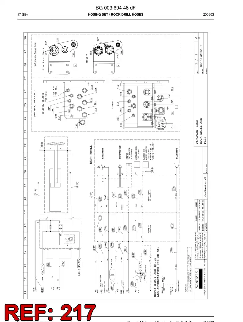 59045013d 590 450 13d Hose Assembly, Hydraulic - Sandvik Technical Drawing