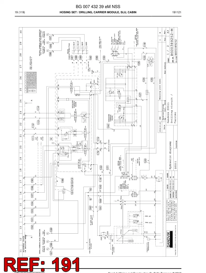 59045337a 590 453 37a Hose Assembly, Hydraulic - Sandvik Technical Drawing