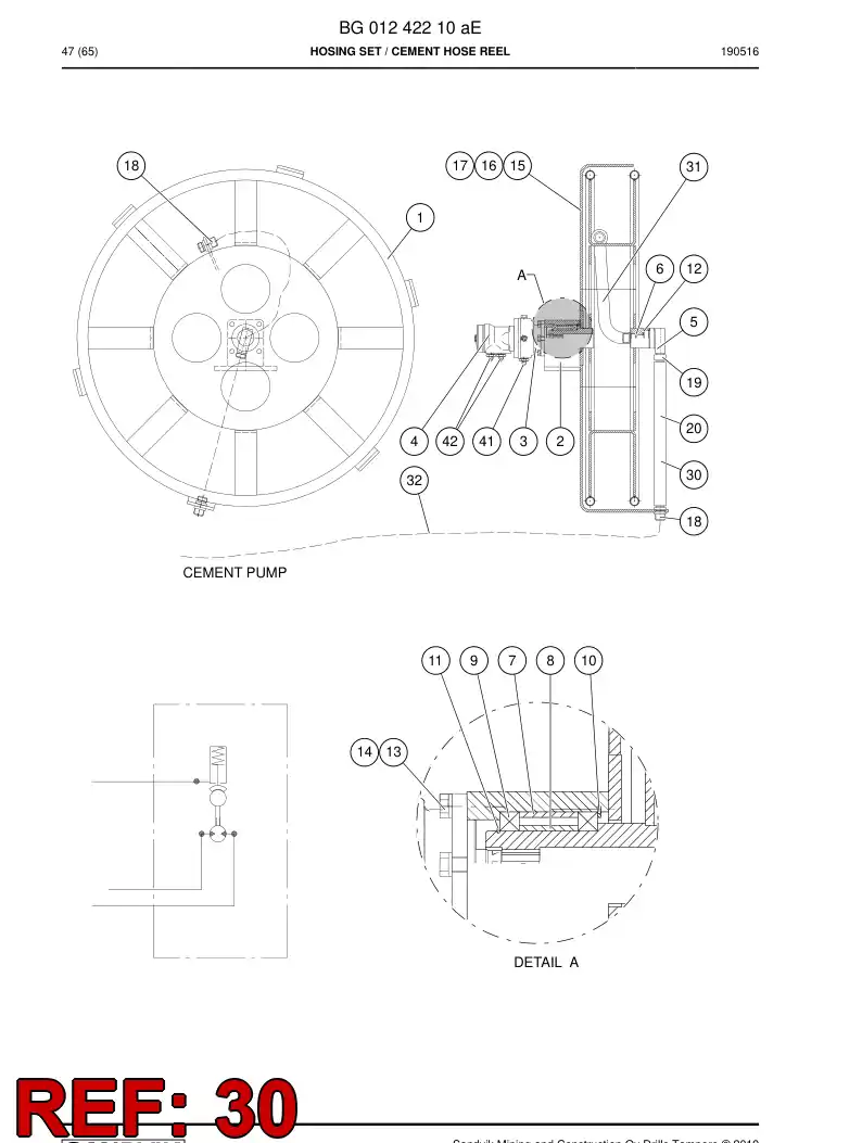59045595b 590 455 95b Hose Assembly, Hydraulic - Sandvik Technical Drawing