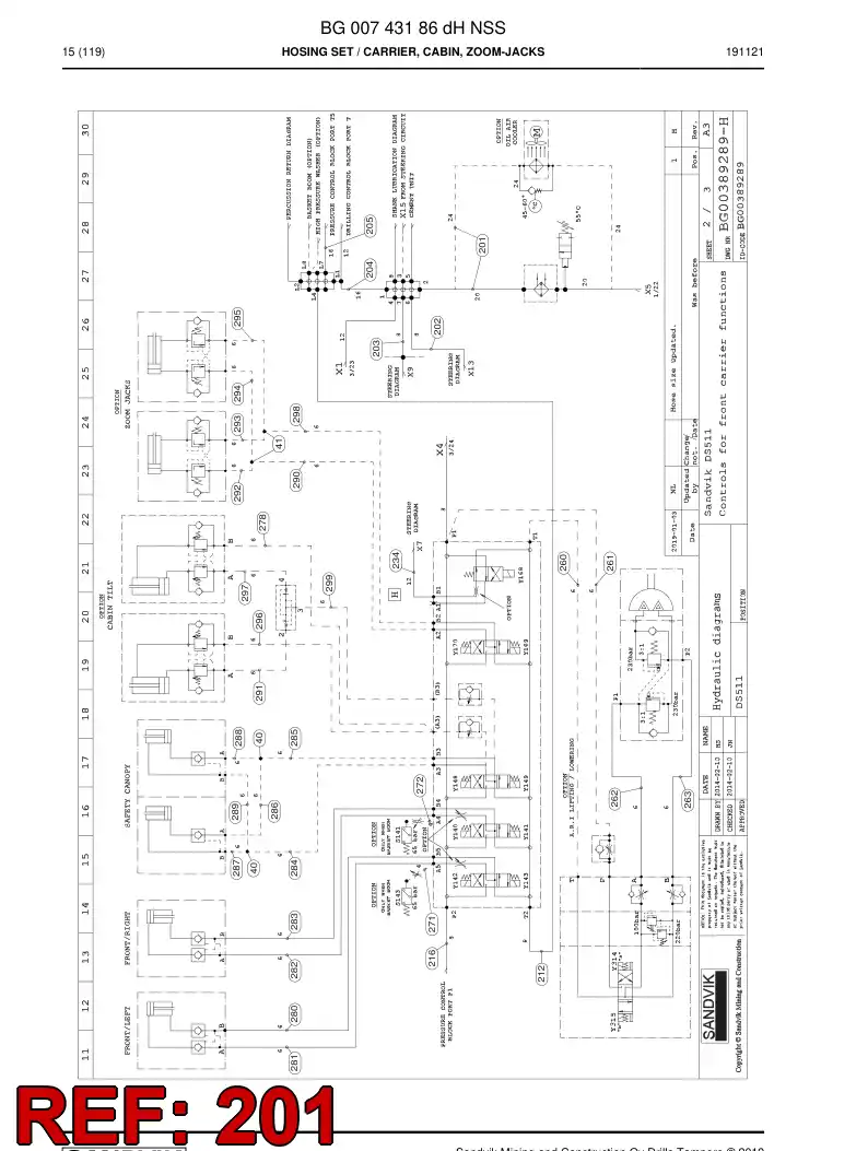 59045641 590 456 41 Hose Assembly, Hydraulic - Sandvik Technical Drawing