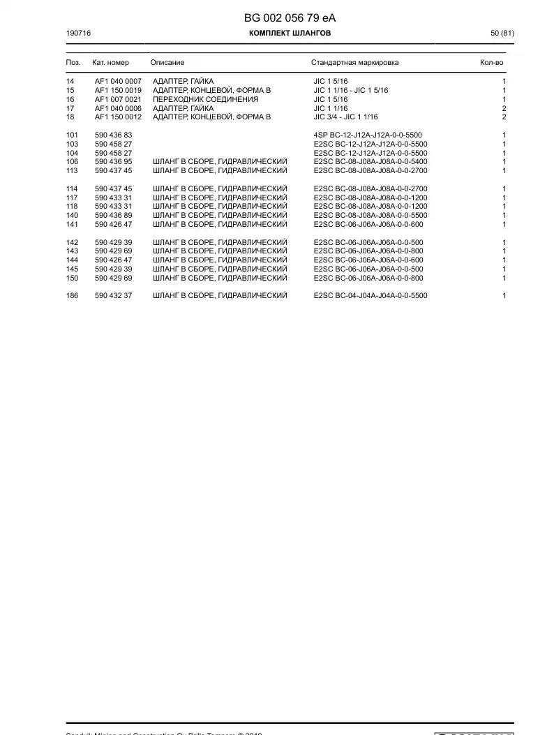59045827d 590 458 27d Hose Assembly, Hydraulic - Sandvik Technical Drawing