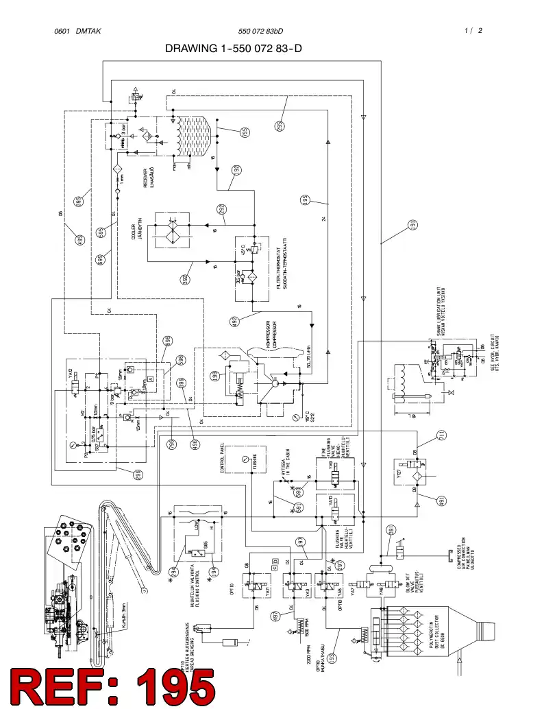 59062109 590 621 09 HOSE ASSY - Sandvik Technical Drawing