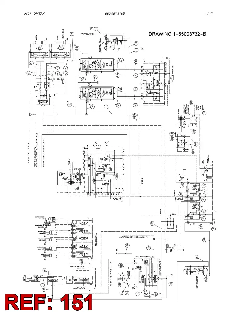 59062239 590 622 39 HYDR.HOSE ASSEMBLY - Sandvik Technical Drawing