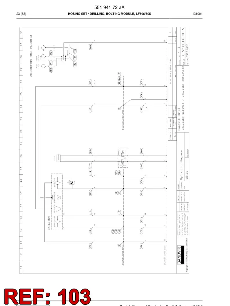 59077059c 590 770 59c Hydraulic hose assembly - Sandvik Technical Drawing