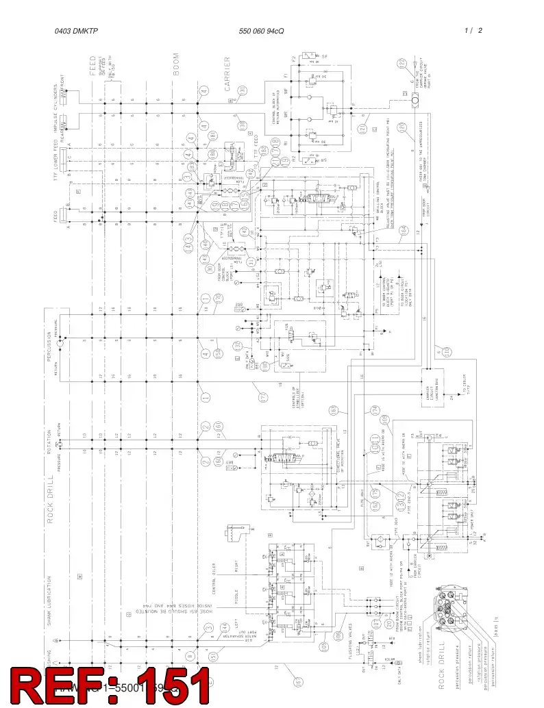 59081569 590 815 69 HYDRAULIC HOSE ASSEMBLY - Sandvik Technical Drawing