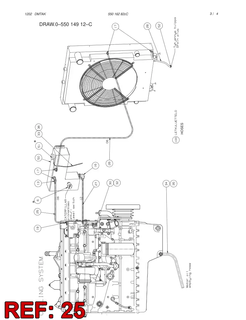59083609 590 836 09 HOSE ASSY - Sandvik Technical Drawing