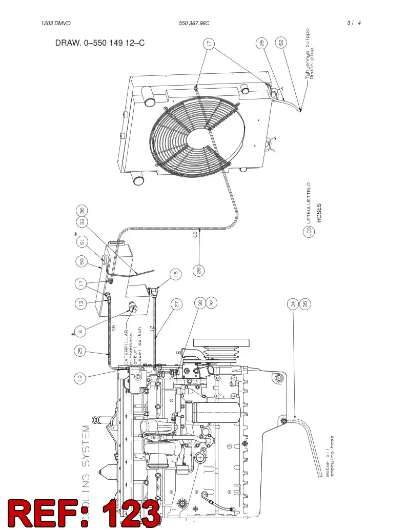 59083869 590 838 69 HOSE ASSY (SEE DOCUMENT 550 190 86) - Sandvik Technical Drawing