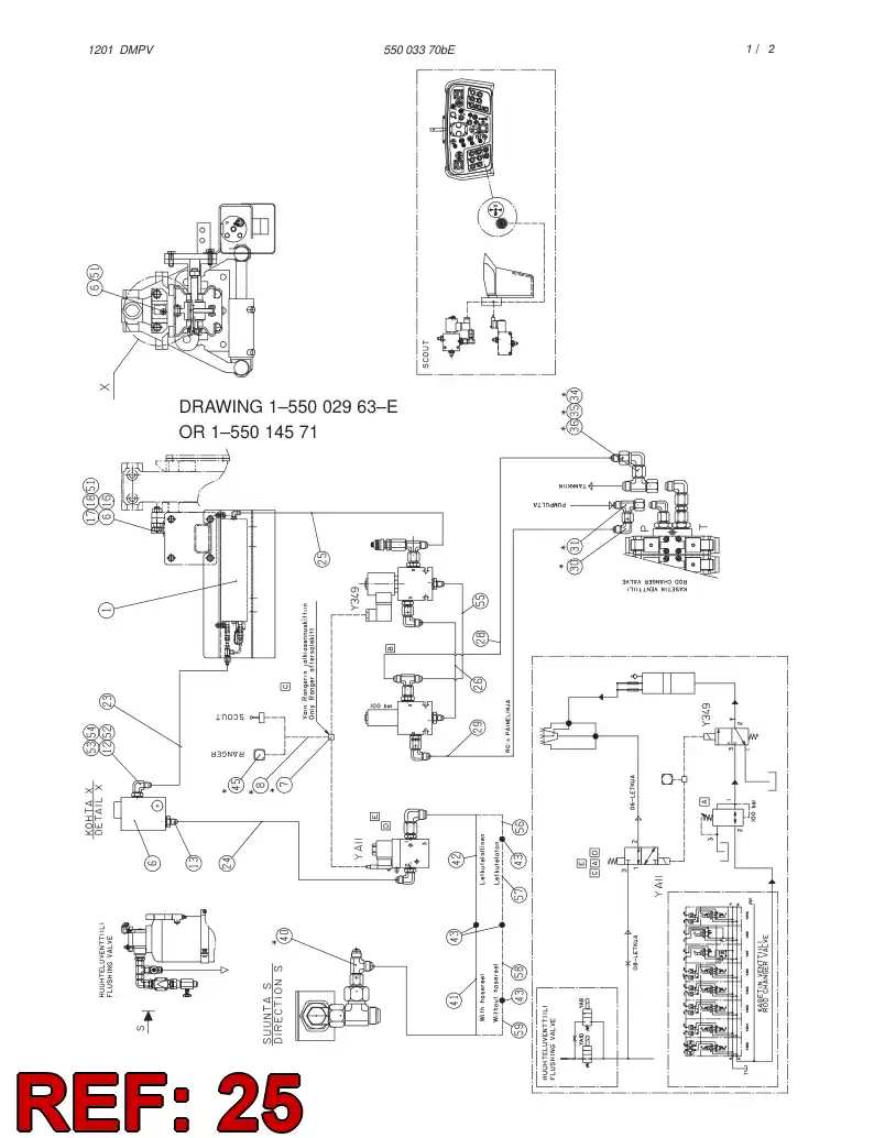 59084339 590 843 39 HYDRAULIC HOSE ASSEMBLY - Sandvik Technical Drawing
