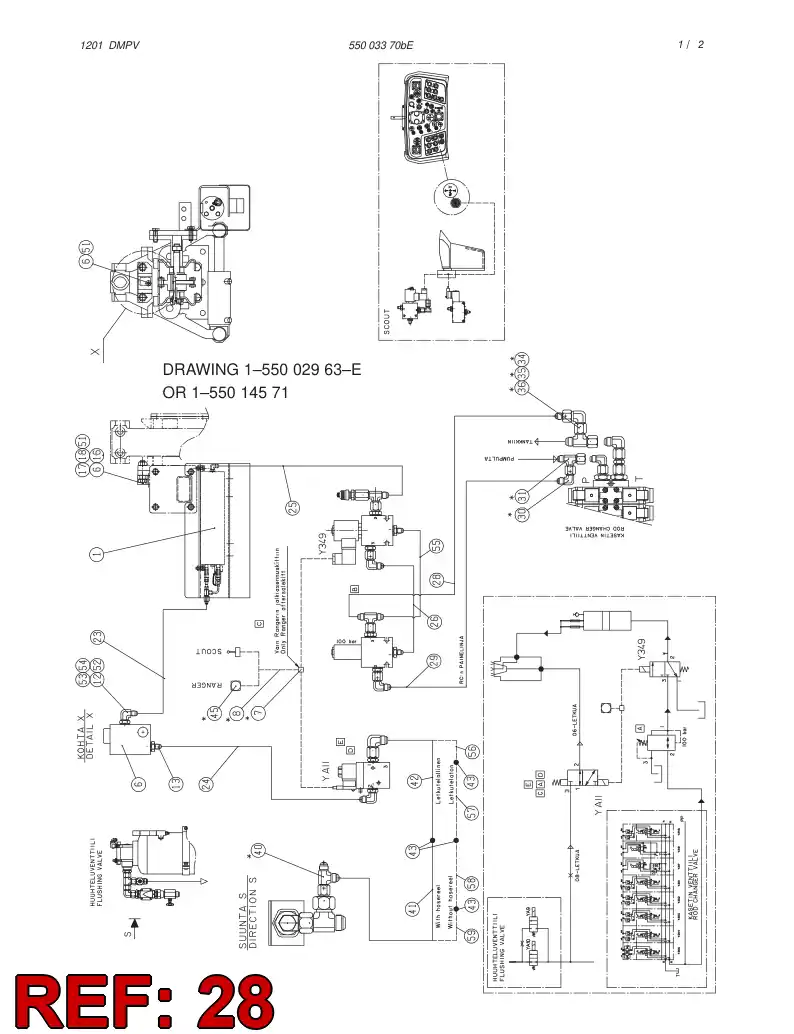 59085199 590 851 99 HYDRAULIC HOSE ASSEMBLY - Sandvik Technical Drawing