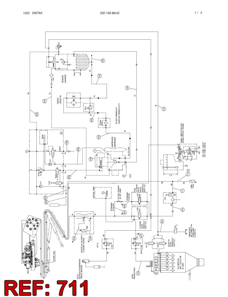 59085629 590 856 29 HYDRAULIC HOSE ASSEMBLY - Sandvik Technical Drawing
