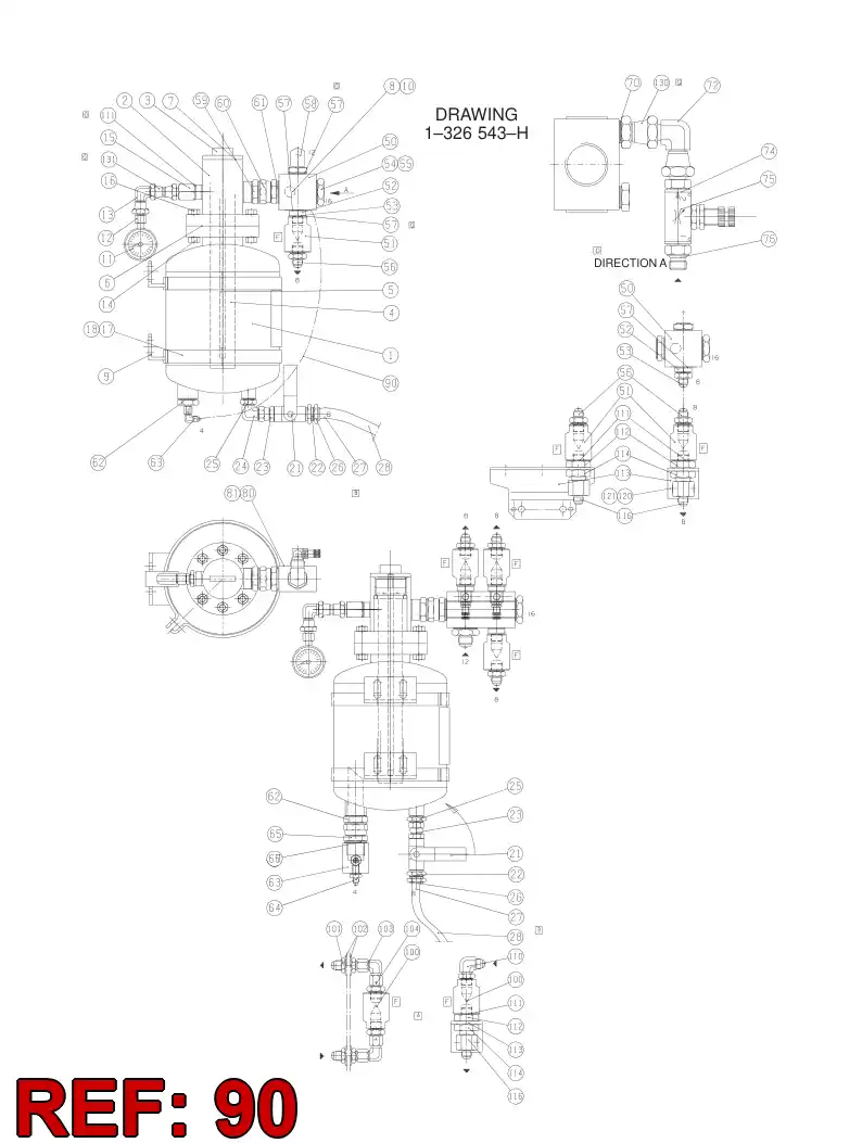 59088249 590 882 49 HYDRAULIC HOSE ASSEMBLY - Sandvik Technical Drawing