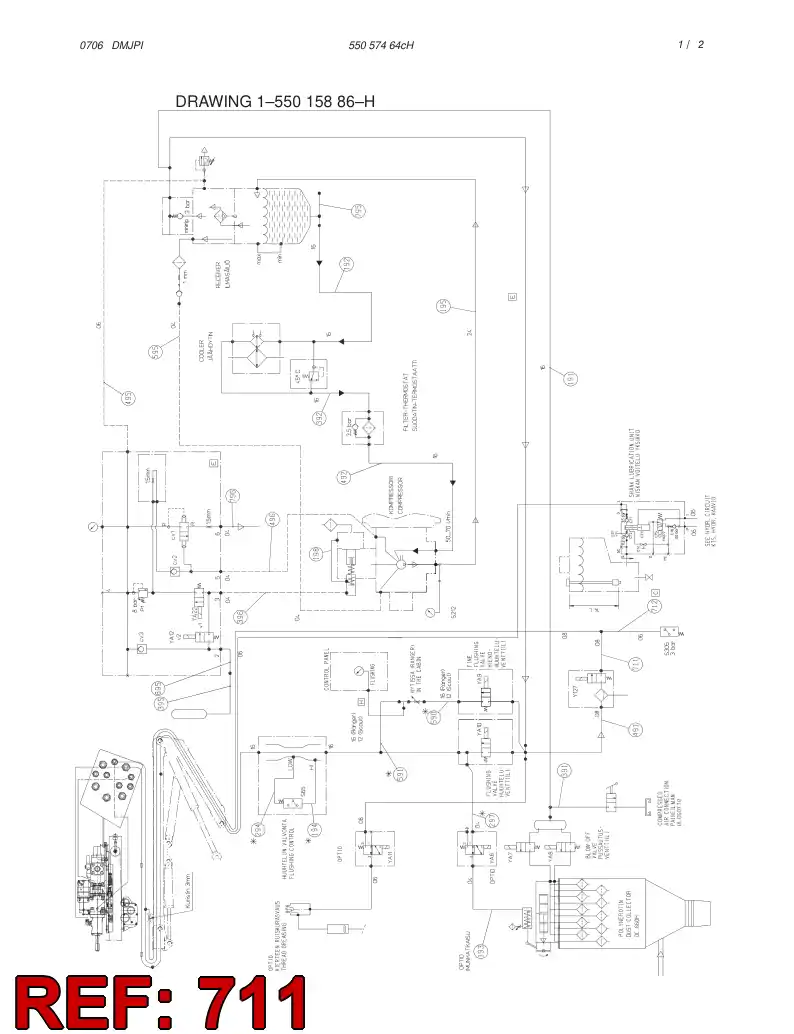 59088529 590 885 29 HYDRAULIC HOSE ASSEMBLY - Sandvik Technical Drawing
