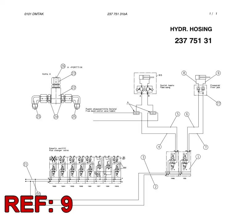 59089129 590 891 29 HOSE ASSY - Sandvik Technical Drawing