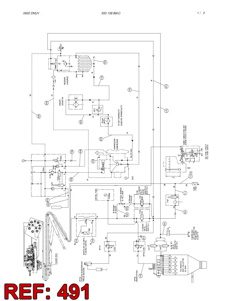 59089819 590 898 19 HYDRAULIC HOSE ASSEMBLY - Sandvik Technical Drawing