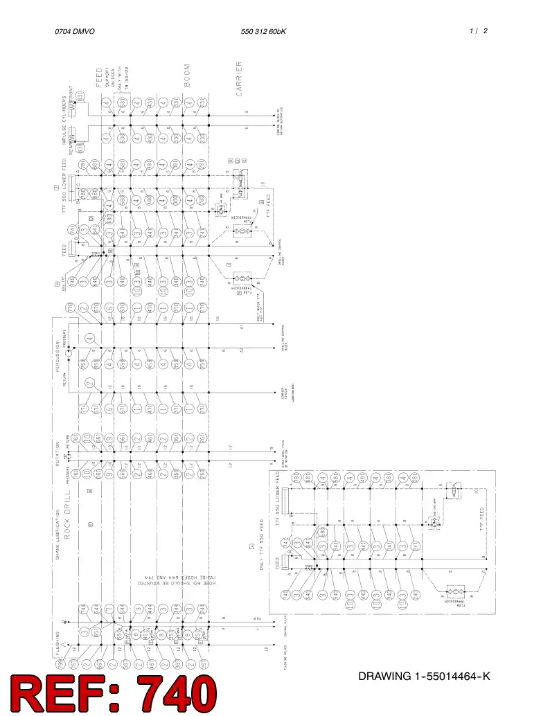 59093489 590 934 89 HYDRAULIC HOSE ASSEMBLY - Sandvik Technical Drawing