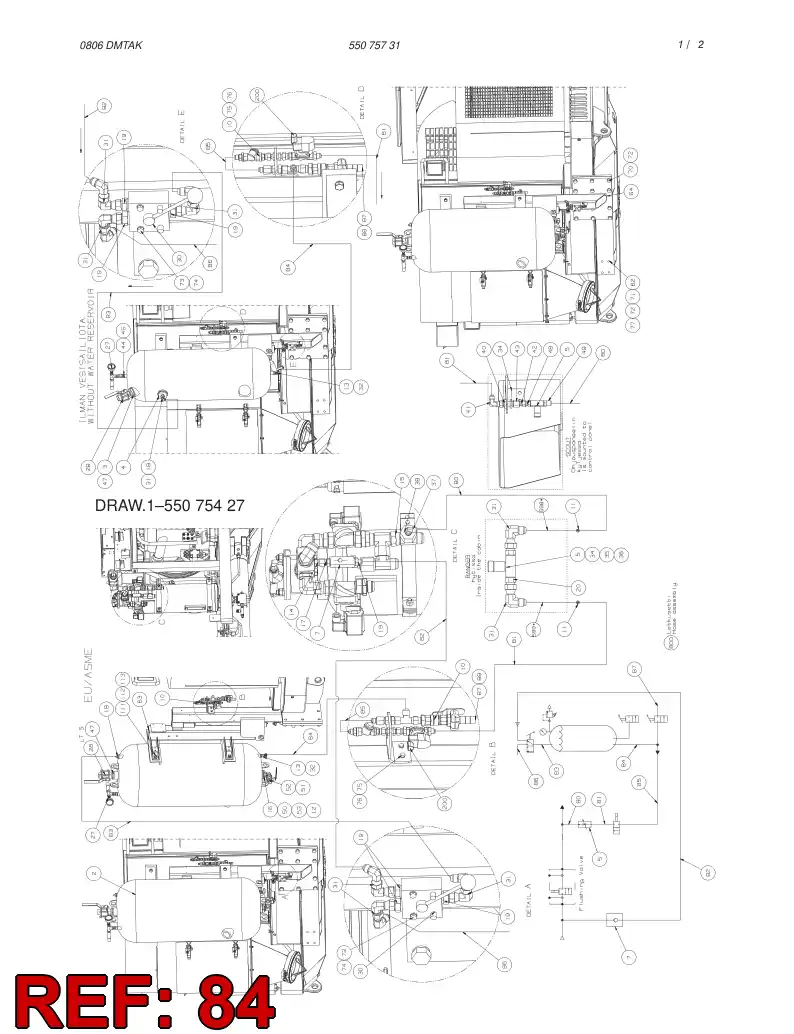 59093509 590 935 09 HYDRAULIC HOSE ASSEMBLY - Sandvik Technical Drawing