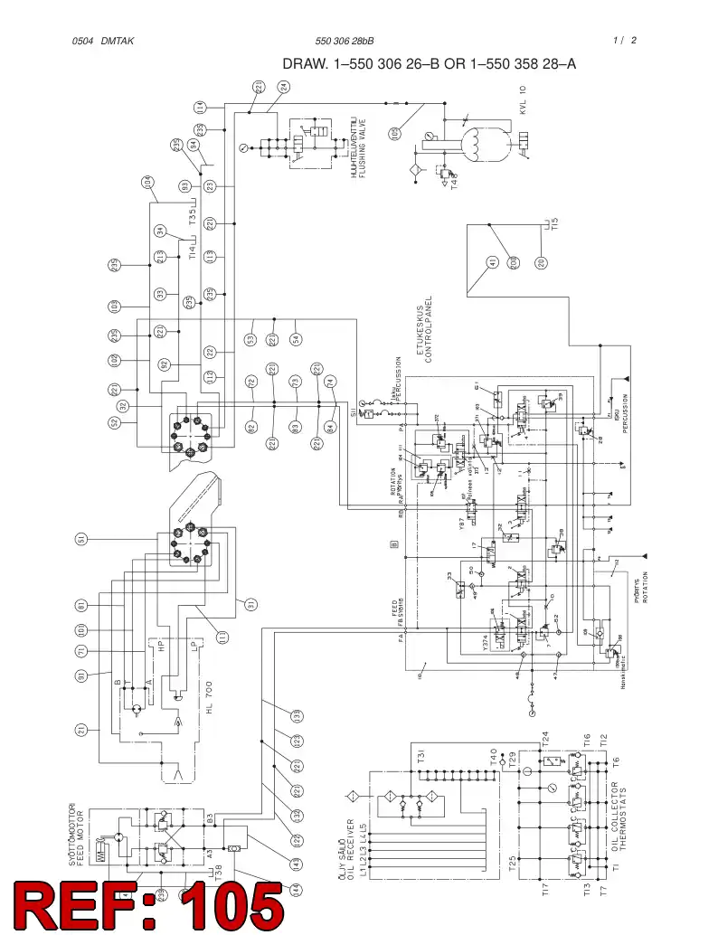 59093769 590 937 69 HYDRAULIC HOSE ASSEMBLY - Sandvik Technical Drawing