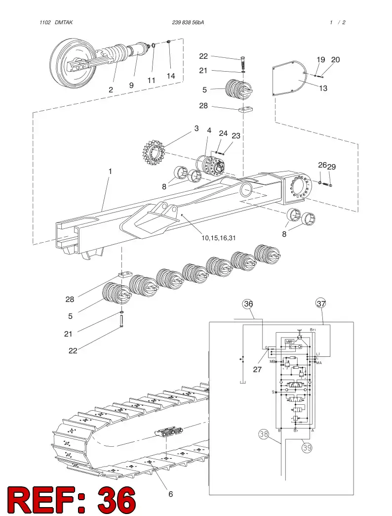 59096819 590 968 19 HYDRAULIC HOSE ASSEMBLY - Sandvik Technical Drawing