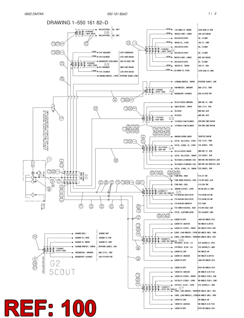 59098429 590 984 29 HYDRAULIC HOSE ASSEMBLY - Sandvik Technical Drawing