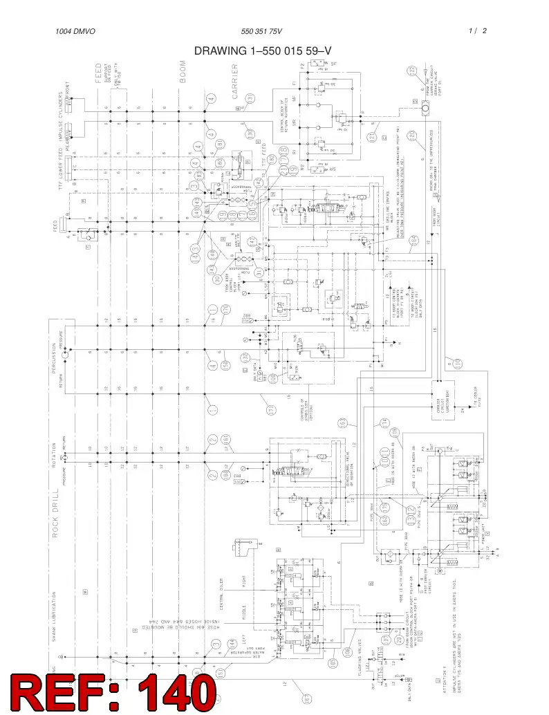 59103449 591 034 49 HOSE ASSY - Sandvik Technical Drawing