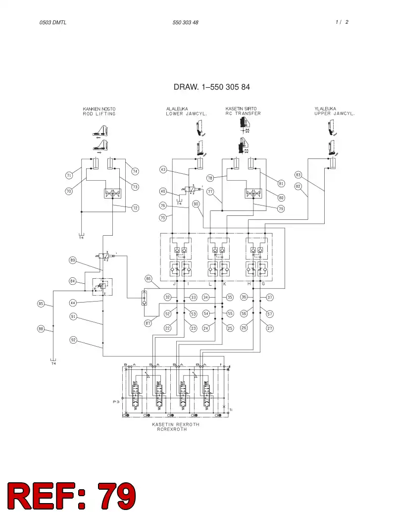 59103579 591 035 79 HYDRAULIC HOSE ASSEMBLY - Sandvik Technical Drawing