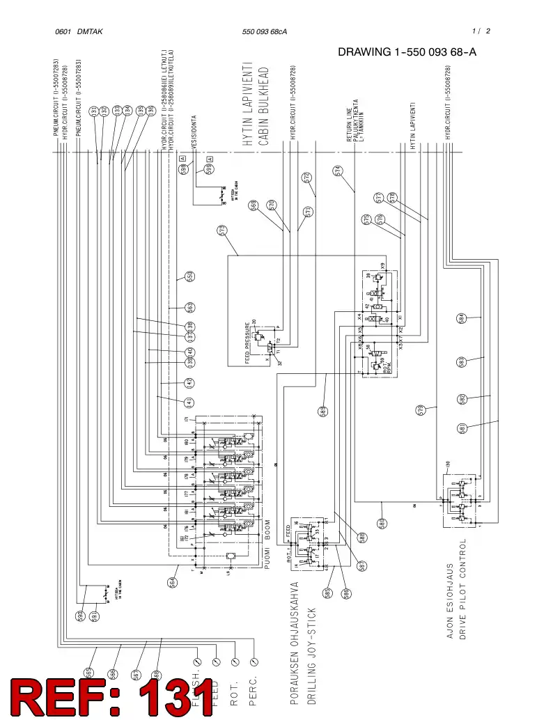 59105469 591 054 69 HOSE ASSY - Sandvik Technical Drawing