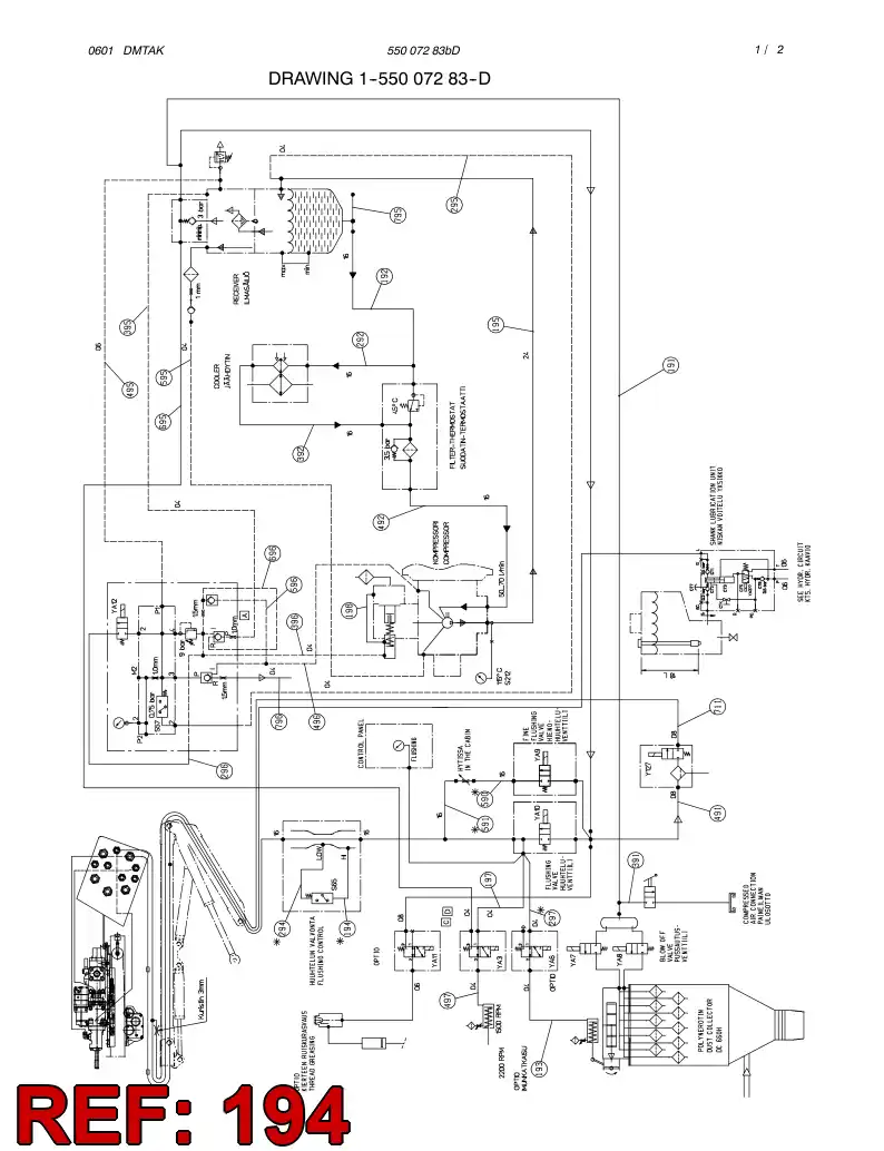 59106349 591 063 49 HYDRAULIC HOSE ASSEMBLY - Sandvik Technical Drawing