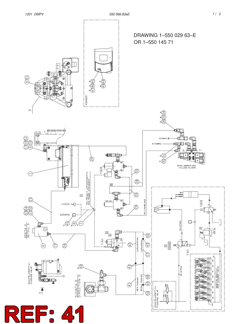 59114899 591 148 99 HYDRAULIC HOSE ASSEMBLY - Sandvik Technical Drawing