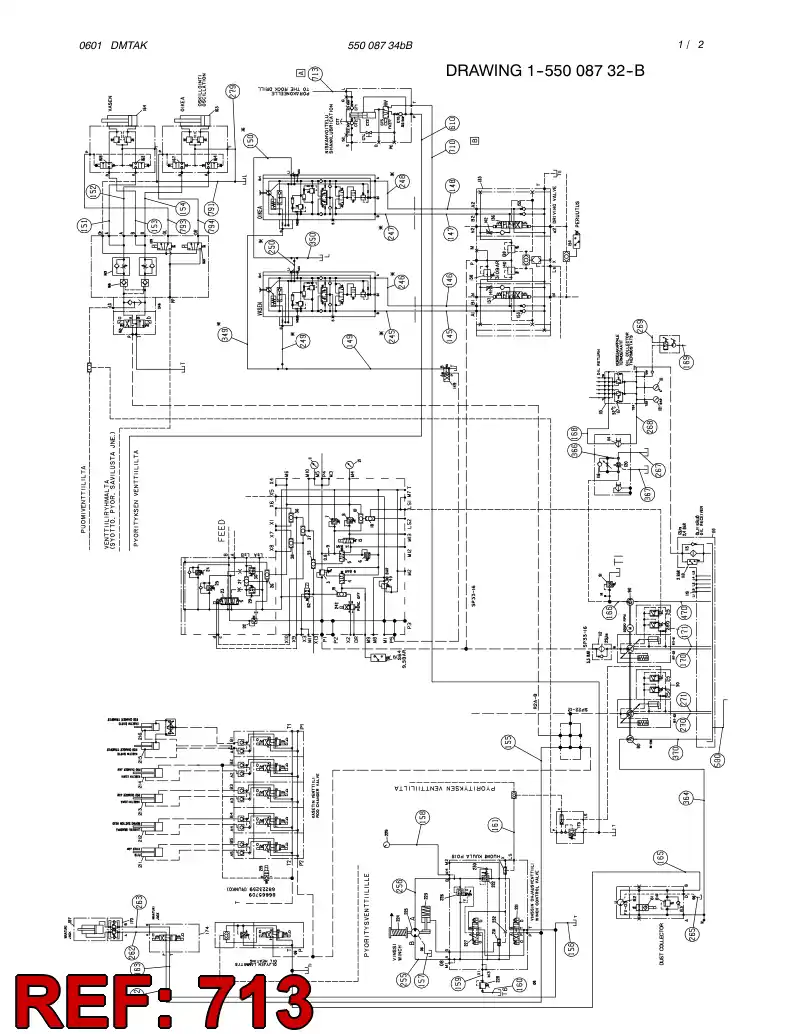 59115519 591 155 19 HYDRAULIC HOSE ASSEMBLY - Sandvik Technical Drawing