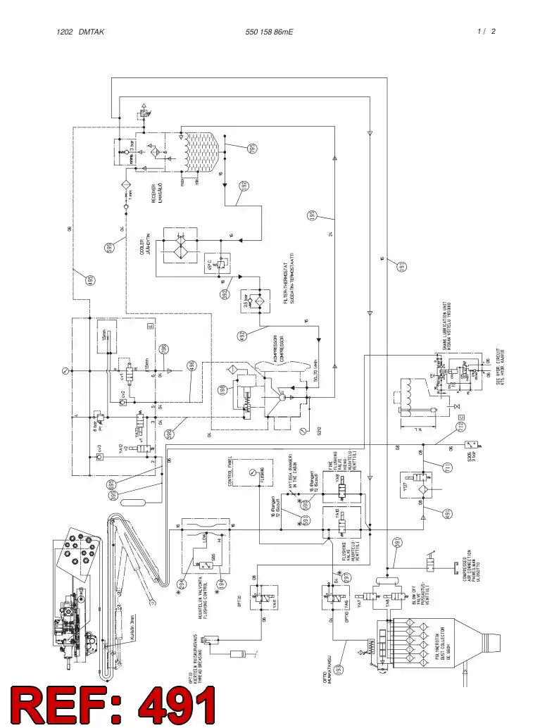 59116379 591 163 79 HYDRAULIC HOSE ASSEMBLY - Sandvik Technical Drawing