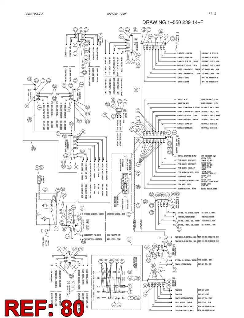 59117799 591 177 99 HYDRAULIC HOSE ASSEMBLY - Sandvik Technical Drawing