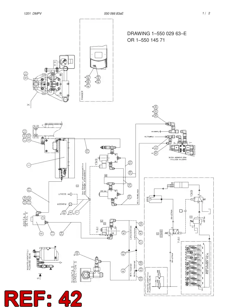 59118679 591 186 79 HYDRAULIC HOSE ASSEMBLY - Sandvik Technical Drawing