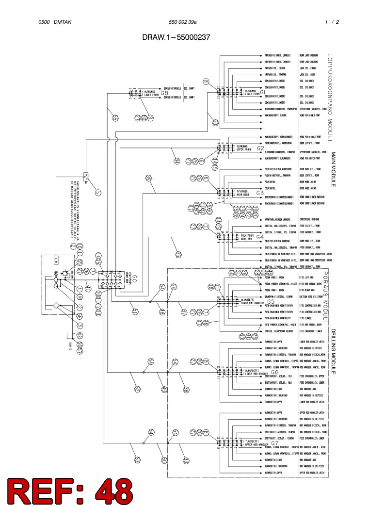 59119149 591 191 49 HYDRAULIC HOSE ASSEMBLY - Sandvik Technical Drawing
