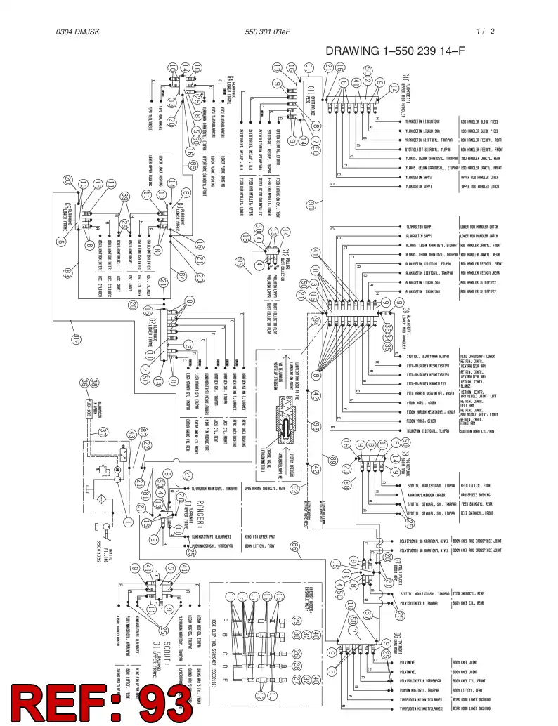 59120889 591 208 89 HYDRAULIC HOSE ASSEMBLY - Sandvik Technical Drawing