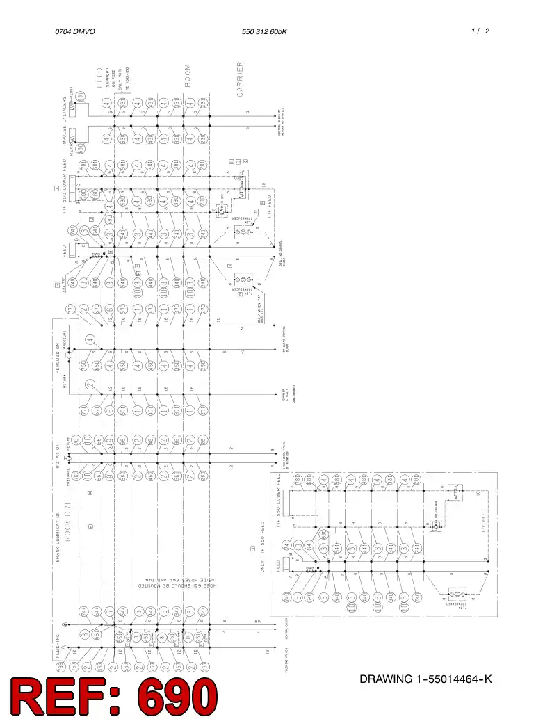 59149009 591 490 09 HYDRAULIC HOSE ASSEMBLY - Sandvik Technical Drawing