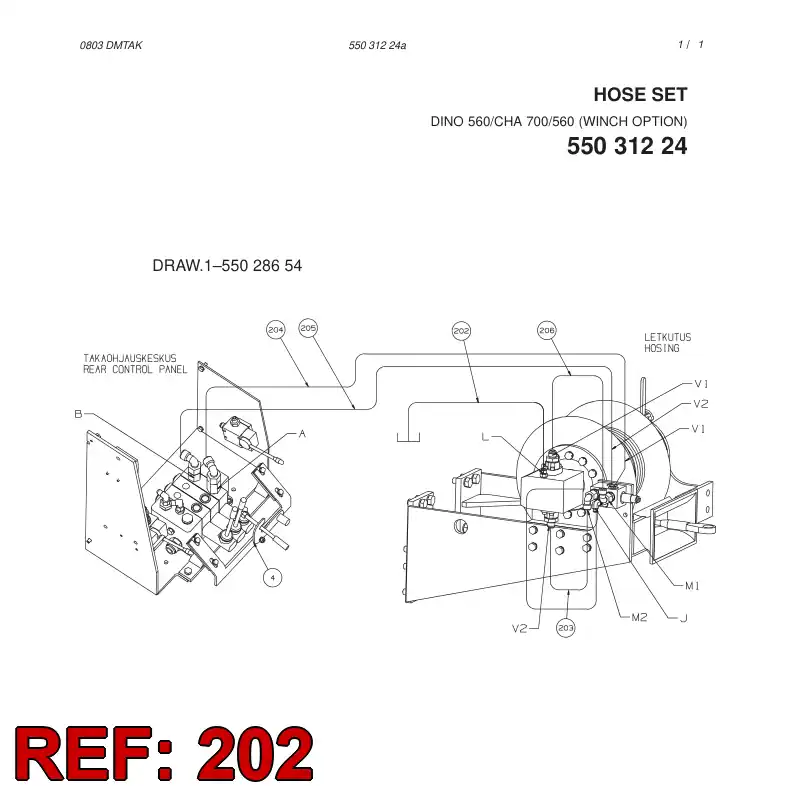 59150209 591 502 09 HOSE ASSY - Sandvik Technical Drawing