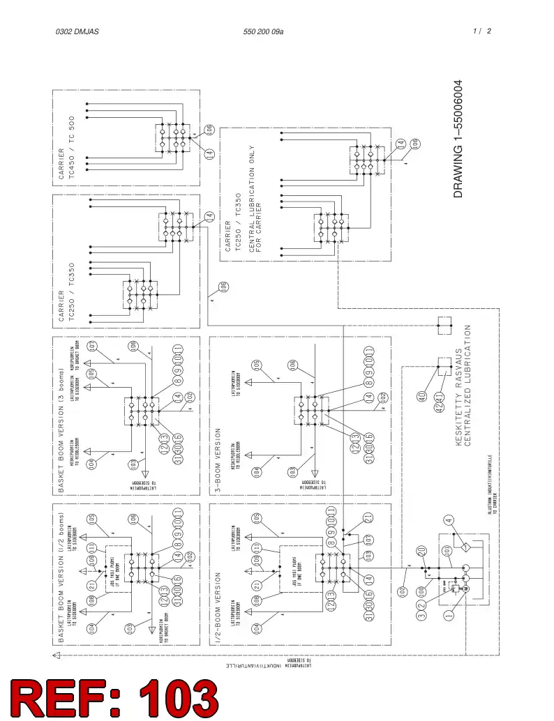 59155409 591 554 09 HOSE ASSY - Sandvik Technical Drawing