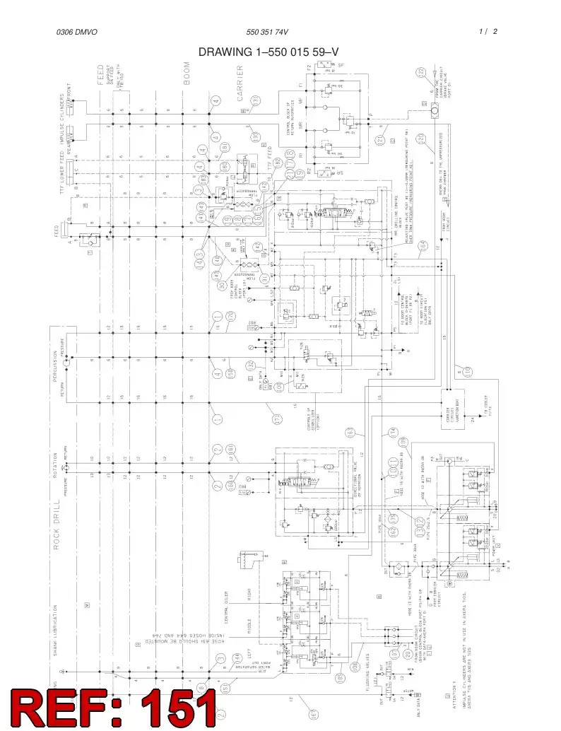 59164009 591 640 09 HYDRAULIC HOSE ASSEMBLY - Sandvik Technical Drawing