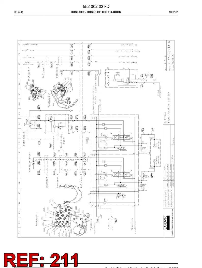 59176059c 591 760 59c Hydraulic hose assembly - Sandvik Technical Drawing
