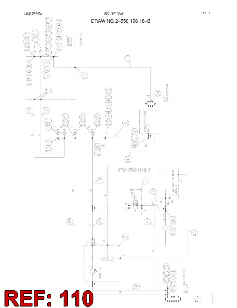 59178946 591 789 46 HYDRAULIC HOSE ASSEMBLY - Sandvik Technical Drawing