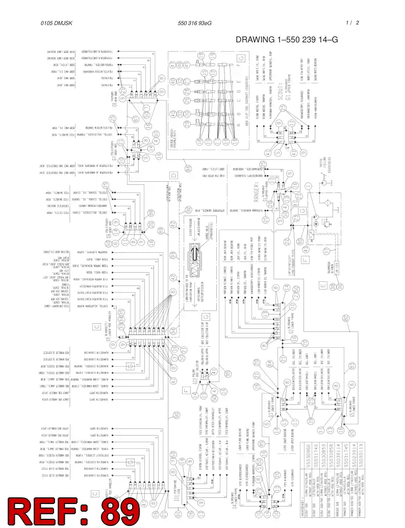 59179336 591 793 36 HYDRAULIC HOSE ASSEMBLY - Sandvik Technical Drawing