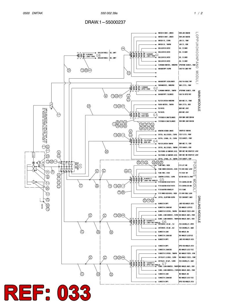 59179544 591 795 44 GREASING HOSE - Sandvik Technical Drawing