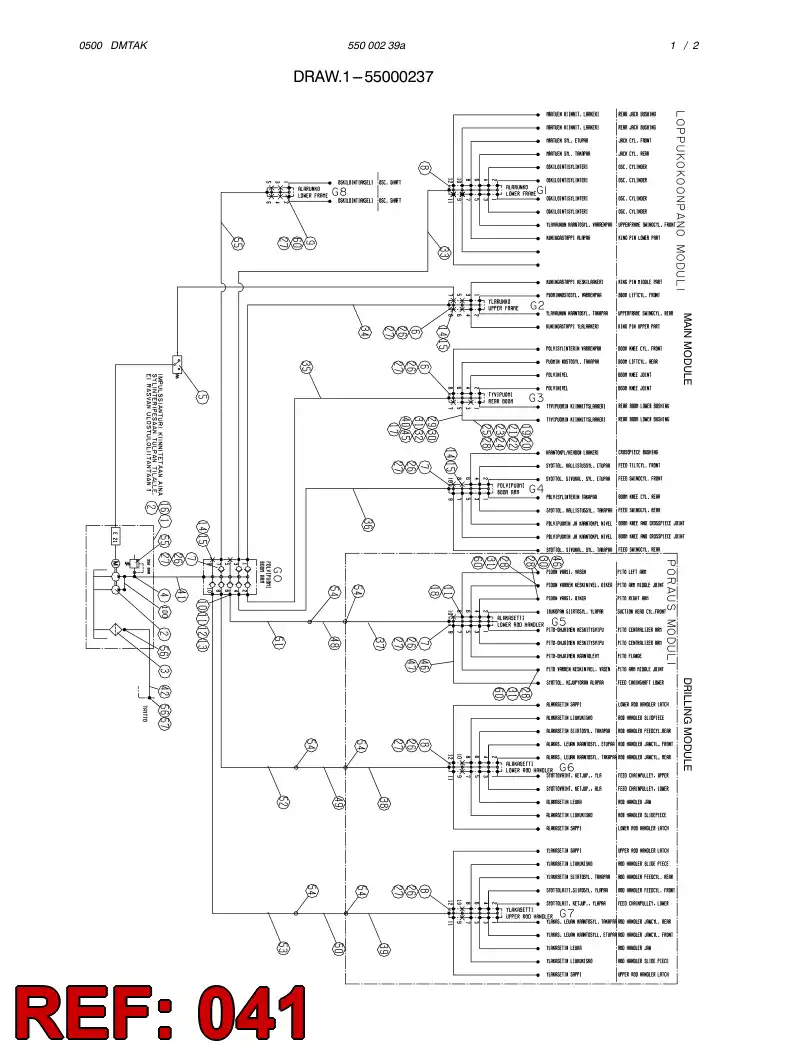 59179583 591 795 83 GREASING HOSE - Sandvik Technical Drawing