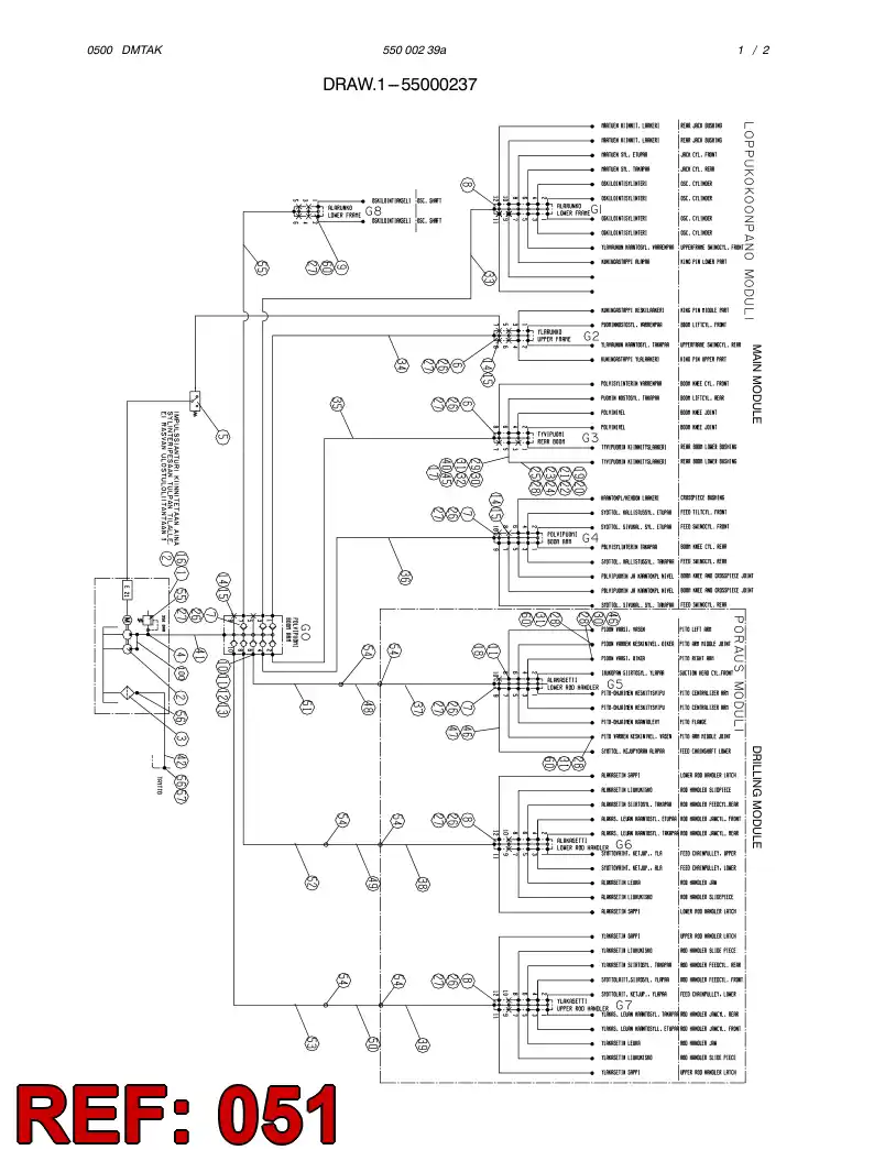 59180389 591 803 89 GREASING HOSE - Sandvik Technical Drawing