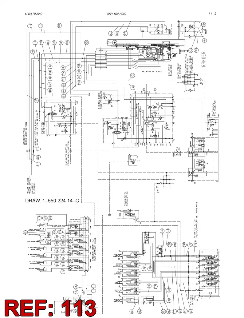 59181442 591 814 42 HYDRAULIC HOSE ASSEMBLY - Sandvik Technical Drawing