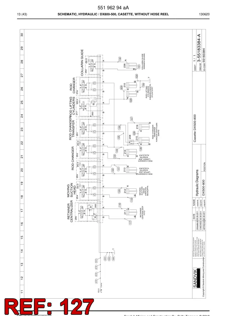 59182703a 591 827 03a HOSE ASSY - Sandvik Technical Drawing